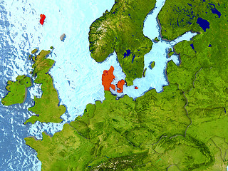 Image showing Denmark in red