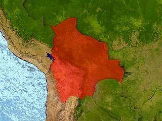 Image showing Bolivia in red