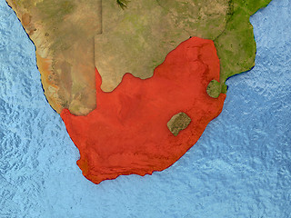 Image showing South Africa in red