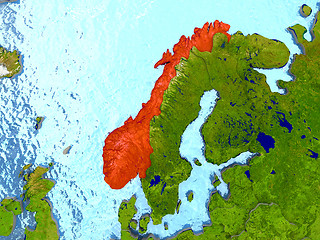 Image showing Norway in red