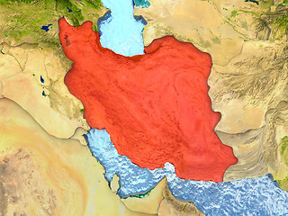 Image showing Iran in red