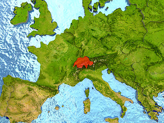 Image showing Switzerland in red