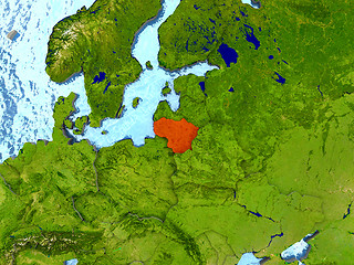 Image showing Lithuania in red