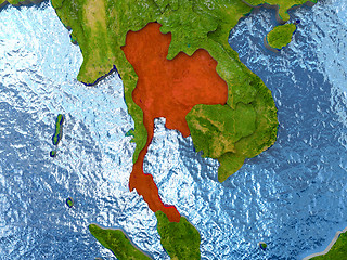 Image showing Thailand in red