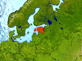 Image showing Estonia in red