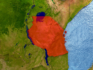 Image showing Tanzania in red