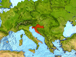 Image showing Croatia in red