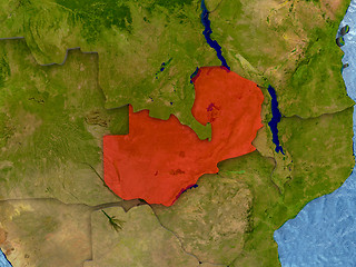 Image showing Zambia in red