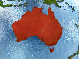 Image showing Australia in red