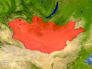 Image showing Mongolia in red