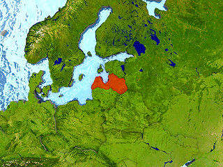 Image showing Latvia in red