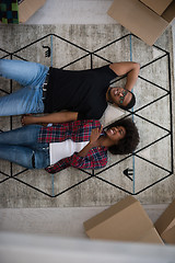 Image showing Top view of attractive young African American couple