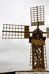 Image showing hole windmills in  isle of lanzarote  