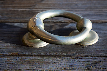 Image showing knocker abstract doorin the brown spain