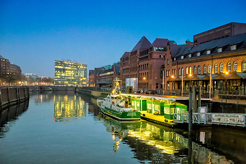 Image showing view of Hamburg city at night