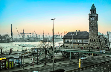 Image showing view of Hamburg city and port