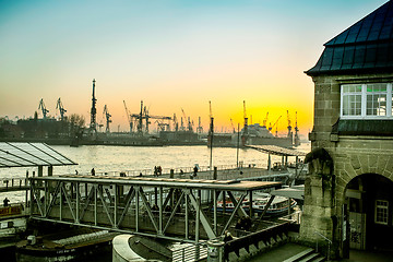 Image showing view of Hamburg city and port