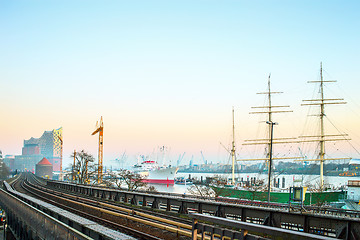 Image showing view of Hamburg city and port