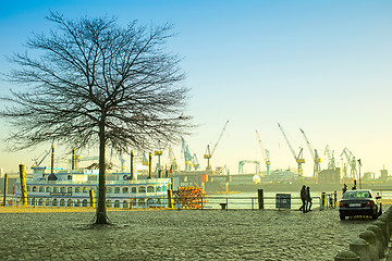 Image showing View of Hamburg port