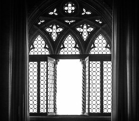 Image showing Medieval window silhouette