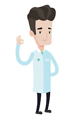 Image showing Doctor showing ok sign vector illustration.