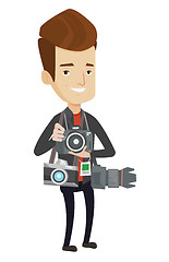 Image showing Photographer taking photo vector illustration.