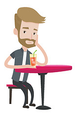 Image showing Man drinking cocktail at the bar.