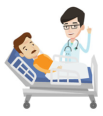 Image showing Doctor visiting patient vector illustration.