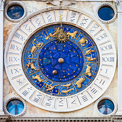 Image showing Venice, Italy - St Mark\'s Clocktower detail