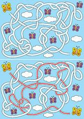 Image showing Butterfly maze