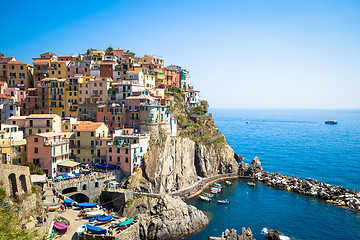 Image showing Manarola in Cinque Terre, Italy - July 2016 - The most eye-catch