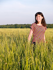 Image showing Smiling Teen Girl in Field