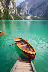 Image showing Braies Lake in Dolomiti region, Italy