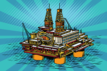 Image showing Oil and gas producing offshore platform