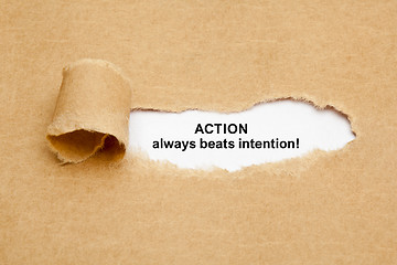 Image showing Action Always Beats Intention