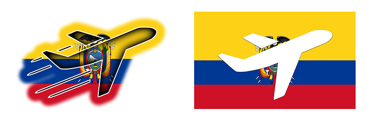 Image showing Nation flag - Airplane isolated - Ecuador