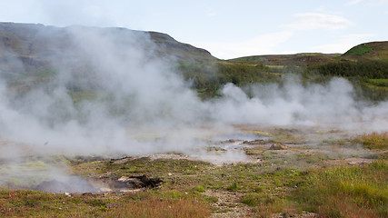 Image showing Geothermally active valley of Haukadalur