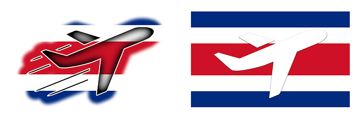 Image showing Nation flag - Airplane isolated - Costa Rica