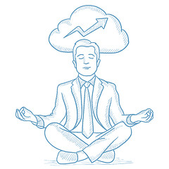 Image showing Peaceful businessman meditating.