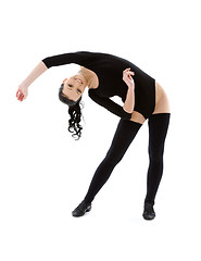 Image showing fitness instructor in black leotard