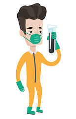 Image showing Scientist with test tube vector illustration.