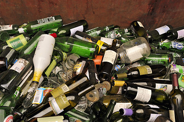Image showing Recycle Center-Glass bottles