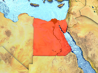 Image showing Egypt in red