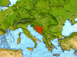 Image showing Bosnia in red