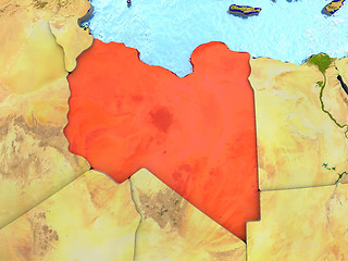 Image showing Libya in red