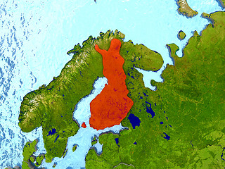 Image showing Finland in red