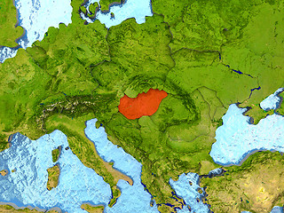 Image showing Hungary in red