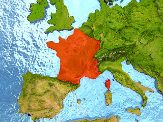 Image showing France in red