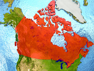 Image showing Canada in red