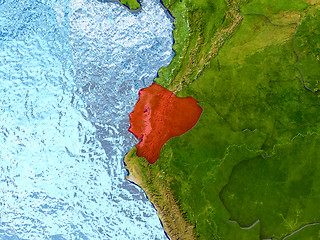 Image showing Ecuador in red